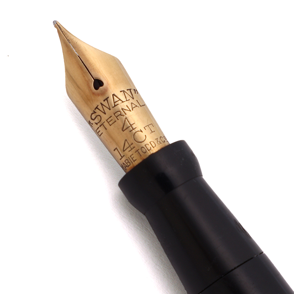 MABIE TODD SWAN エターナル レバーフィラー万年筆　デンンン Mabie Todd Swan Eternal Desk Fountain Pen (1920s) - Jade Green w